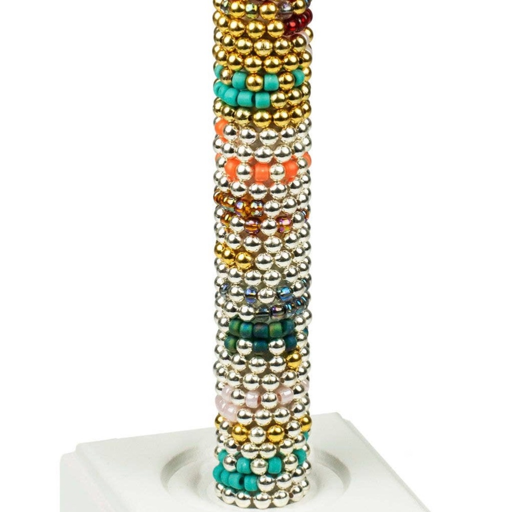 New 34 pc Bead Stretch Rings with‎ Display